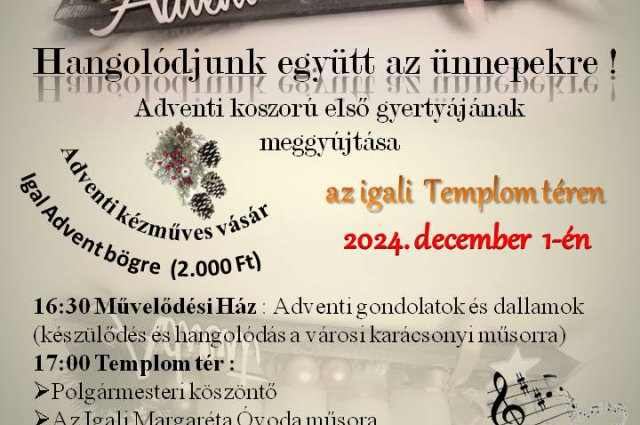 Első adventi gyertyagyújtás