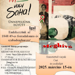 Meghívó - Március 15-i emlékműsor és koszorúzás