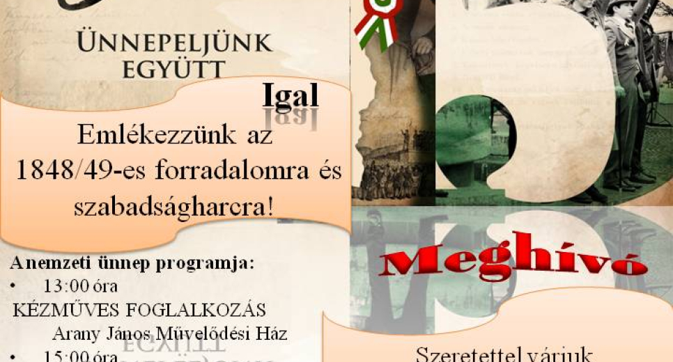 Meghívó - Március 15-i emlékműsor és koszorúzás