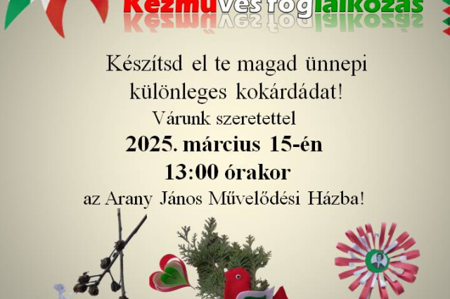 Kézműves foglalkozás a művelődési házban