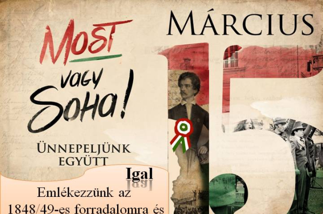 Meghívó - Március 15-i emlékműsor és koszorúzás