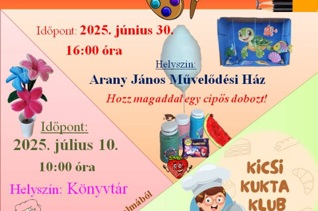 Nyári kézműves programok a művelődési házban