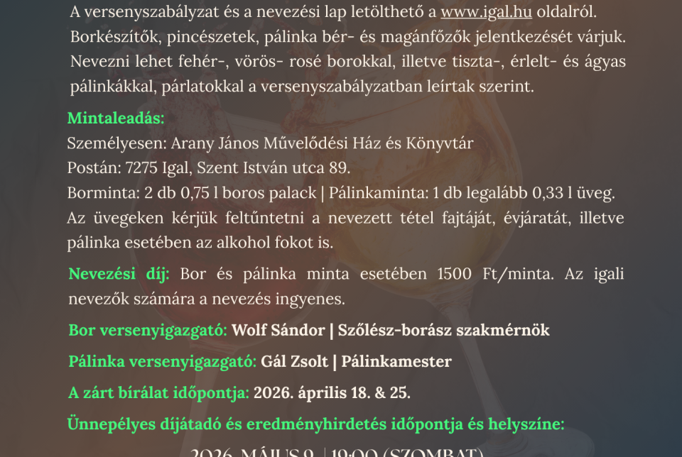 IX. Igali Bor- és Pálinka verseny