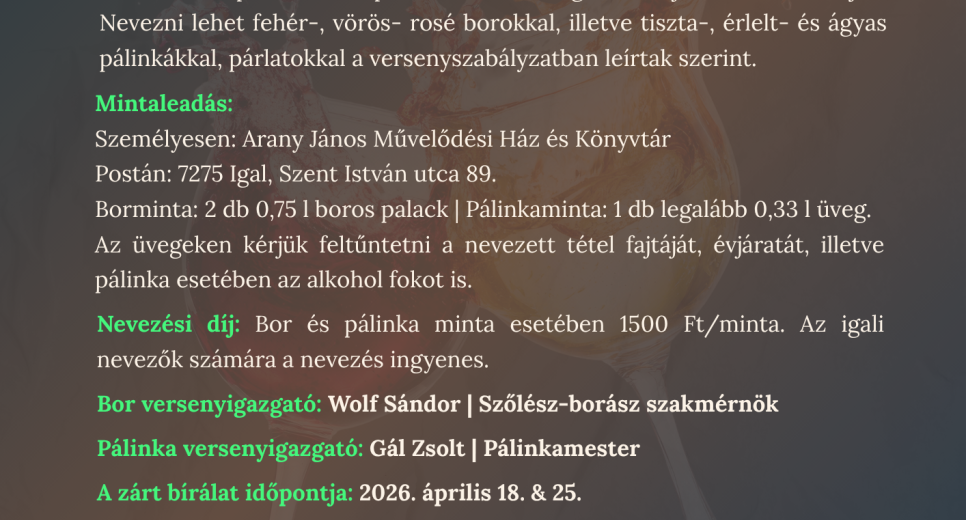 IX. Igali Bor- és Pálinka verseny