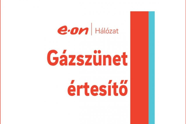 Gázszünet értesítő április 23-án és 28-án