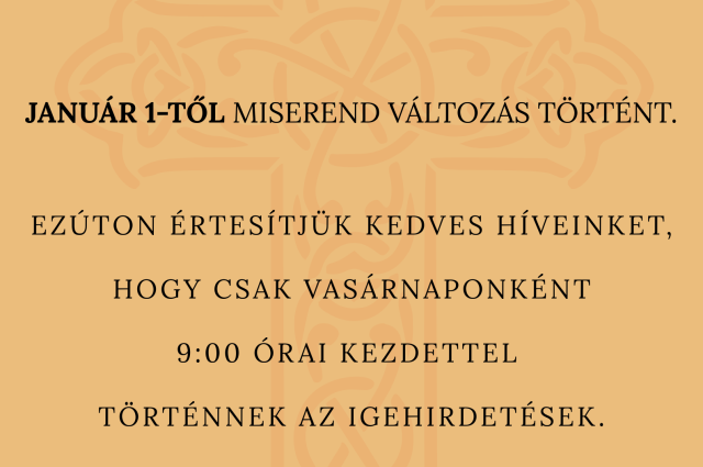 Általános miserend változás